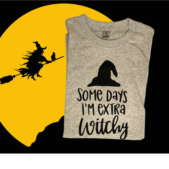 EXTRA WITCHY T-SHIRT|UNISEX‎ ADULT MEDIUM|HALLOWEEN|SPOOKY|FUNNY - Picture 1 of 7